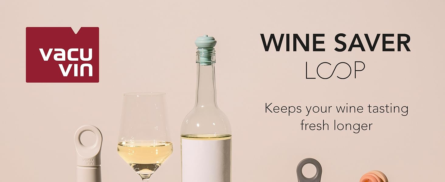 Vacu Vin Wine Saver Vacuum Stoppers - Airtight Seal for Opened Bottles to Preserve the Freshness Up to 10 Days - Easy to Use Perfect for Every Occasion, Set of 4 - Multicolor