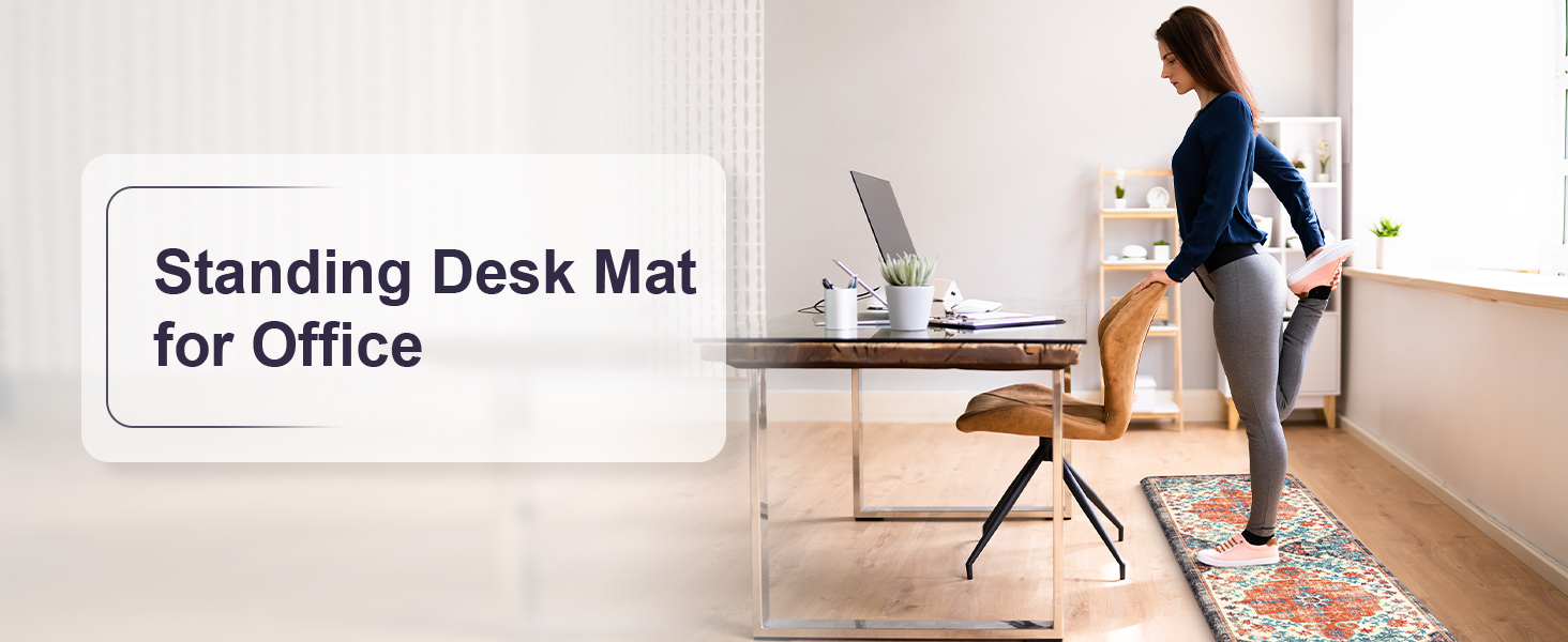 KIMODE Anti Fatigue Kitchen Mat, Boho Vintage Kitchen Rugs Sets of 2, Cushioned Non-Slip Kitchen Mats for Floor, Comfort Kitchen Floor Mats for Sink, Laundry, Desk Orange/Purple,17