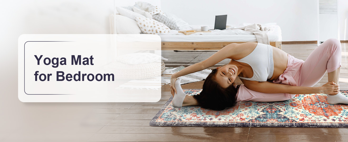 KIMODE Anti Fatigue Kitchen Mat, Boho Vintage Kitchen Rugs Sets of 2, Cushioned Non-Slip Kitchen Mats for Floor, Comfort Kitchen Floor Mats for Sink, Laundry, Desk Orange/Purple,17