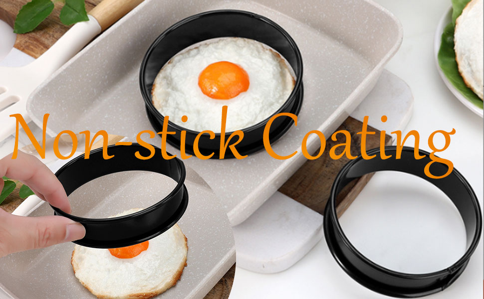 12Packs Crumpet Rings Nonstick 4 Inch English Muffin Ring Stainless Steel Double Rolled Tart Rings Metal Pastry Cooking Baking Ring Molds