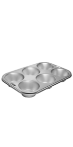 Fox Run Stainless Steel Extra Large Muffin and Cupcake Pan, 6 Cup