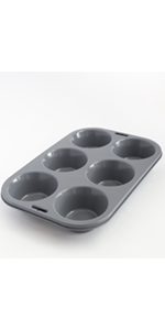 Fox Run Stainless Steel Extra Large Muffin and Cupcake Pan, 6 Cup