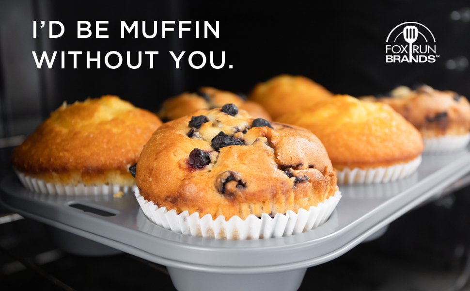 Fox Run Stainless Steel Extra Large Muffin and Cupcake Pan, 6 Cup