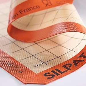 Silpat The Original Premium Non-Stick Silicone Baking Mat, Gridded Half Sheet Size, 11-5/8 x 16-1/2