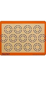 Silpat The Original Premium Non-Stick Silicone Baking Mat, Gridded Half Sheet Size, 11-5/8 x 16-1/2