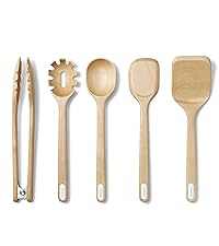 Caraway Kitchen Gadget Set - 5 Piece Kitchen Essentials - Stainless Steel - Includes Can Opener, Pizza Cutter, Garlic Press, Ice Cream Scoop, Vegetable Peeler, and Storage Organizer