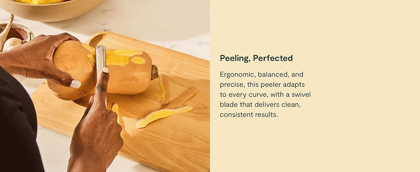 Caraway Kitchen Gadget Set - 5 Piece Kitchen Essentials - Stainless Steel - Includes Can Opener, Pizza Cutter, Garlic Press, Ice Cream Scoop, Vegetable Peeler, and Storage Organizer