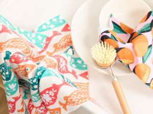 GEOMETRY Kitchen Dish Cloths - Spring & Summer Collection - Premium Dishcloths with Geoweave - Absorbent & Fast Drying Kitchen Towels - Lemon Delight, 10