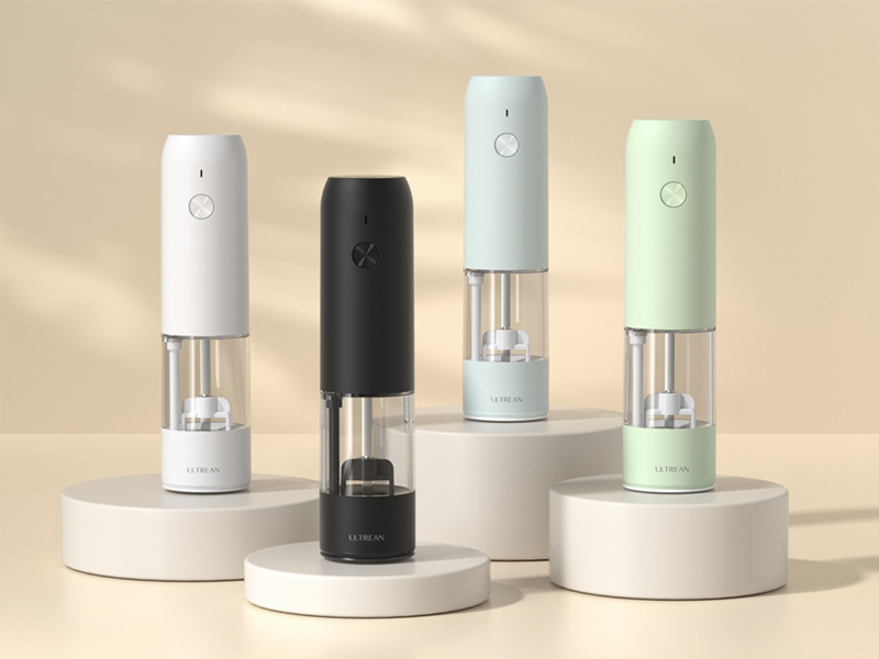 Ultrean Pepper Grinder, Rechargeable Salt and Pepper Grinder with 6 Adjustable Coarseness, LED Light, Automatic Grinder for Kitchen, Home and Kitchen Appliances Birthday Gifts for Women, Black