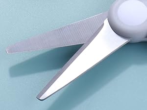 Baby Food Scissors Kicthen Shears - Healthy Portable Cute Kitchen Scissors with Dust Cover and Storage Travel Case - Ideal for Cutting Meat, Chicken, Vegetables, Fruits(Bee Blue+Panda Pink)