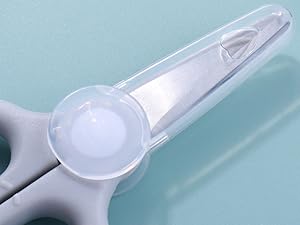 Baby Food Scissors Kicthen Shears - Healthy Portable Cute Kitchen Scissors with Dust Cover and Storage Travel Case - Ideal for Cutting Meat, Chicken, Vegetables, Fruits(Bee Blue+Panda Pink)