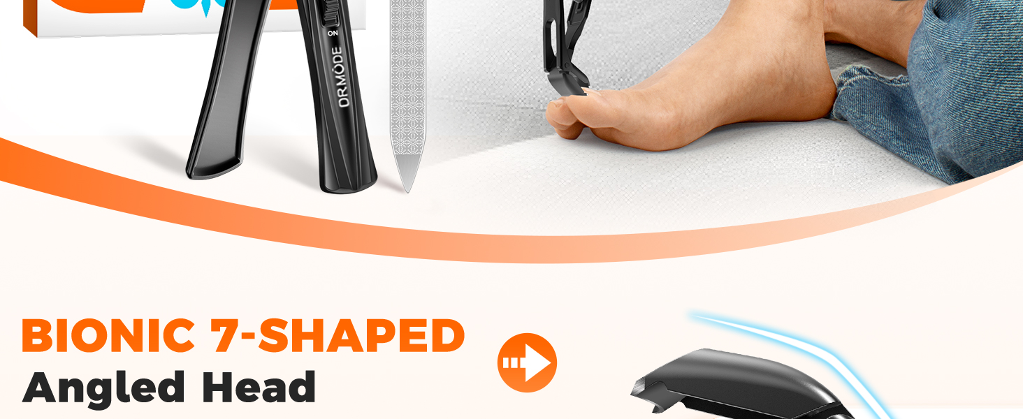 Toenail Clippers for Seniors Thick Toenails, Upgrade Angled Head Large Toe Nail Clippers for Men with Wide Jaw Opening, Sharp Heavy Duty Fingernail Clipper Cutter with Catcher Long Handle -Black