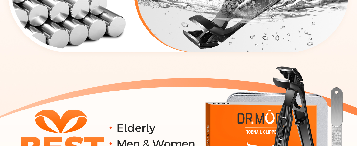 Toenail Clippers for Seniors Thick Toenails, Upgrade Angled Head Large Toe Nail Clippers for Men with Wide Jaw Opening, Sharp Heavy Duty Fingernail Clipper Cutter with Catcher Long Handle -Black