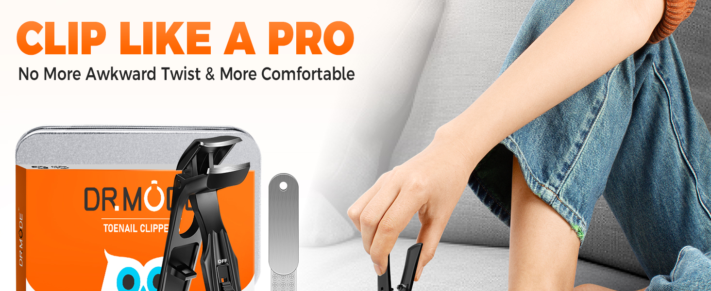 Toenail Clippers for Seniors Thick Toenails, Upgrade Angled Head Large Toe Nail Clippers for Men with Wide Jaw Opening, Sharp Heavy Duty Fingernail Clipper Cutter with Catcher Long Handle -Black