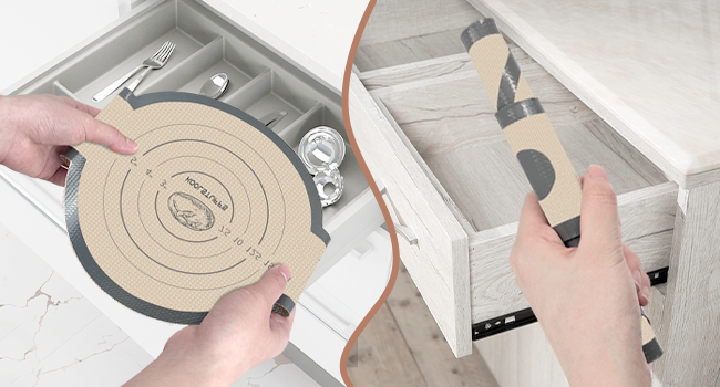 Silicone Bread Sling Oval and Round, 2 PCS Nonstick＆Reusable Bread Baking Mats, Easy-To-Clean Dutch Oven Liners, Sourdough Bread Baking Supplies