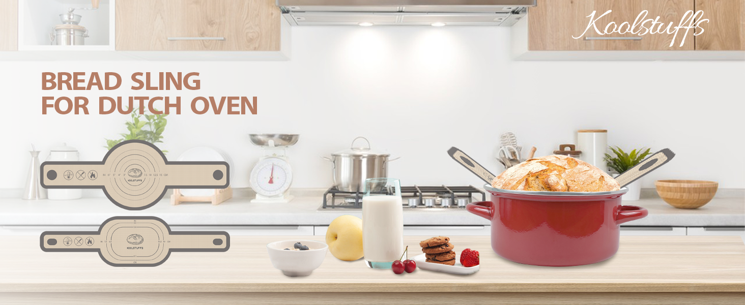 Silicone Bread Sling Oval and Round, 2 PCS Nonstick＆Reusable Bread Baking Mats, Easy-To-Clean Dutch Oven Liners, Sourdough Bread Baking Supplies