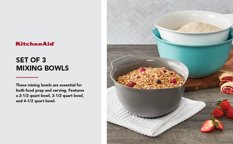 KitchenAid Stainless Steel Mixing Bowls, Set Of 3
