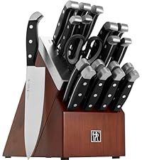 HENCKELS Premium Quality Statement 15-Piece Knife Set with Block and Knife Sharpener, Razor-Sharp, German Engineered Knife Informed by over 100 Years of Masterful Knife Making, Black Block