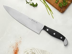 HENCKELS Premium Quality Statement 15-Piece Knife Set with Block and Knife Sharpener, Razor-Sharp, German Engineered Knife Informed by over 100 Years of Masterful Knife Making, Black Block