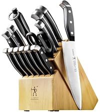 HENCKELS Premium Quality Statement 15-Piece Knife Set with Block and Knife Sharpener, Razor-Sharp, German Engineered Knife Informed by over 100 Years of Masterful Knife Making, Black Block