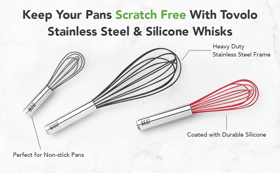 Tovolo Balloon Whisk 11 in Whip Whisk for Cooking Blending Mixing Stirring Whipping Beating, Dishwasher Safe Silicone Coated Wire Handheld Large Heavy Duty Multi Function Whip Whisking Mixer, Black