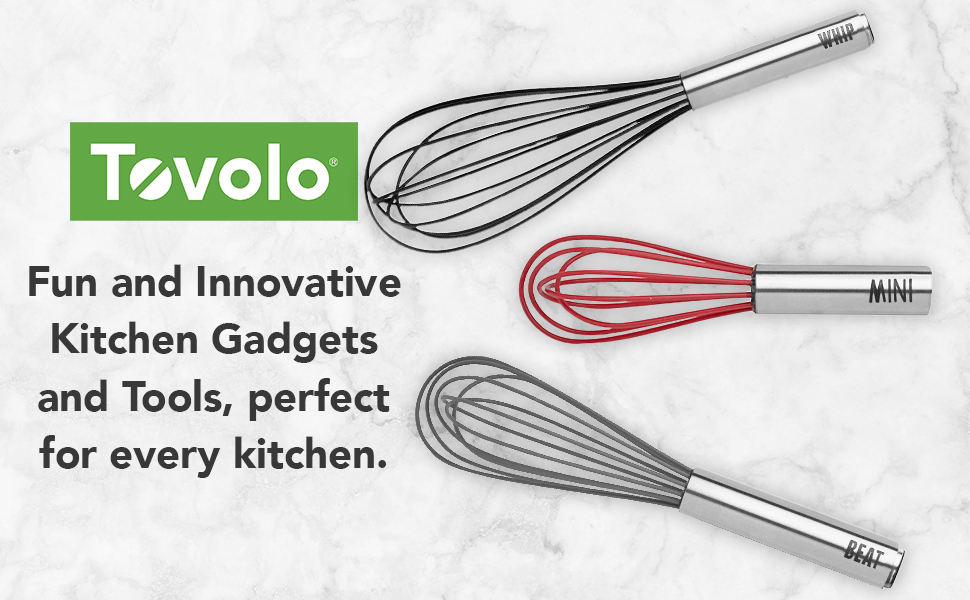 Tovolo Balloon Whisk 11 in Whip Whisk for Cooking Blending Mixing Stirring Whipping Beating, Dishwasher Safe Silicone Coated Wire Handheld Large Heavy Duty Multi Function Whip Whisking Mixer, Black