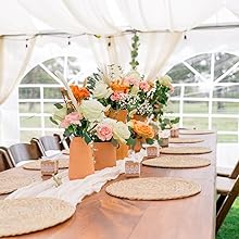 Round Woven Placemats 12 inch Set of 10 - Boho Rattan Placemats Natural Water Hyacinth Placemat, Farmhouse Weave Place Mats, Rustic Braided Wicker Table Mats for Dining Table,Home,Wedding