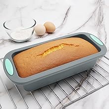 To encounter 45 Pieces Silicone Bakeware Set, Heat Resistant Baking Pans, Nonstick Baking Molds for Cake, Bread and Cupcake, with Measuring Cups and Spoons Set, Light Grey
