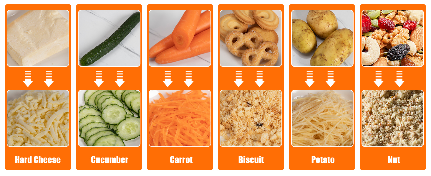 Brigii Rotary Cheese Grater Hand Crank, Cheese Shredder with 3 Drum Blades, Mandoline Slicer, Food Chopper for Hard Cheese, Vegetable, Nuts, Potato