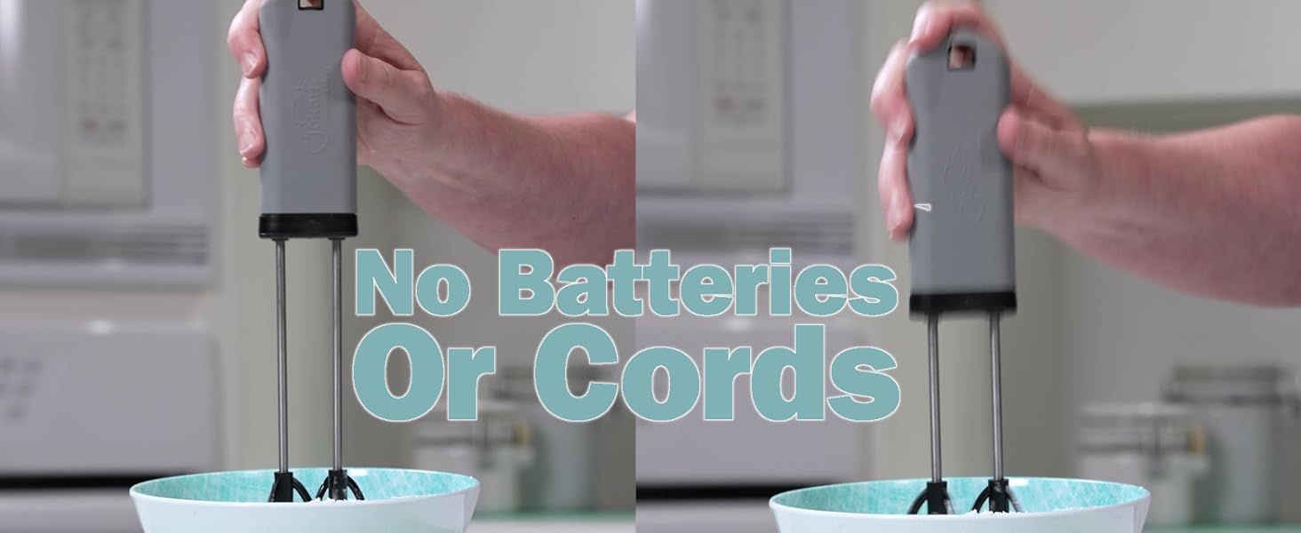 Jokari Easy Whisk One-Handed Mixer for Simple Whisking for Cooks of Any Age. Press and Beat Technology with Dual Beaters to Mix, Stir and Blend Ingredients Quickly. Great for Kids, Adults and Seniors