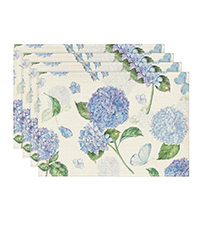 Artoid Mode Blue Birds Flowers Blossom Placemats Set of 4, 12x18 Inch Table Mats for Table Runner Party Kitchen Dining Decoration