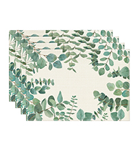 Artoid Mode Blue Birds Flowers Blossom Placemats Set of 4, 12x18 Inch Table Mats for Table Runner Party Kitchen Dining Decoration