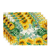 Artoid Mode Blue Birds Flowers Blossom Placemats Set of 4, 12x18 Inch Table Mats for Table Runner Party Kitchen Dining Decoration