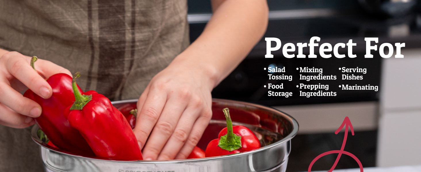 Priority Chef 6Pc Large Mixing Bowls With Lids Set with Non-Slip Bases, Stainless Steel Mixing Bowl Set, 6 Airtight Lids and 3 Graters, Khaki