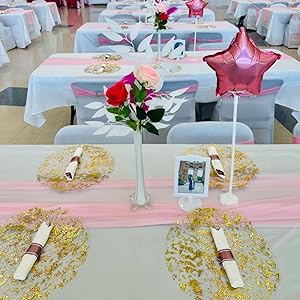 Disposable Gold Placemats Set of 50 Metallic Thin Round 13 Inch Gold Doilies Mesh Pressed Fall Table Placemates 50 Pack Gold Charger Plates for Wedding, Birthday Party