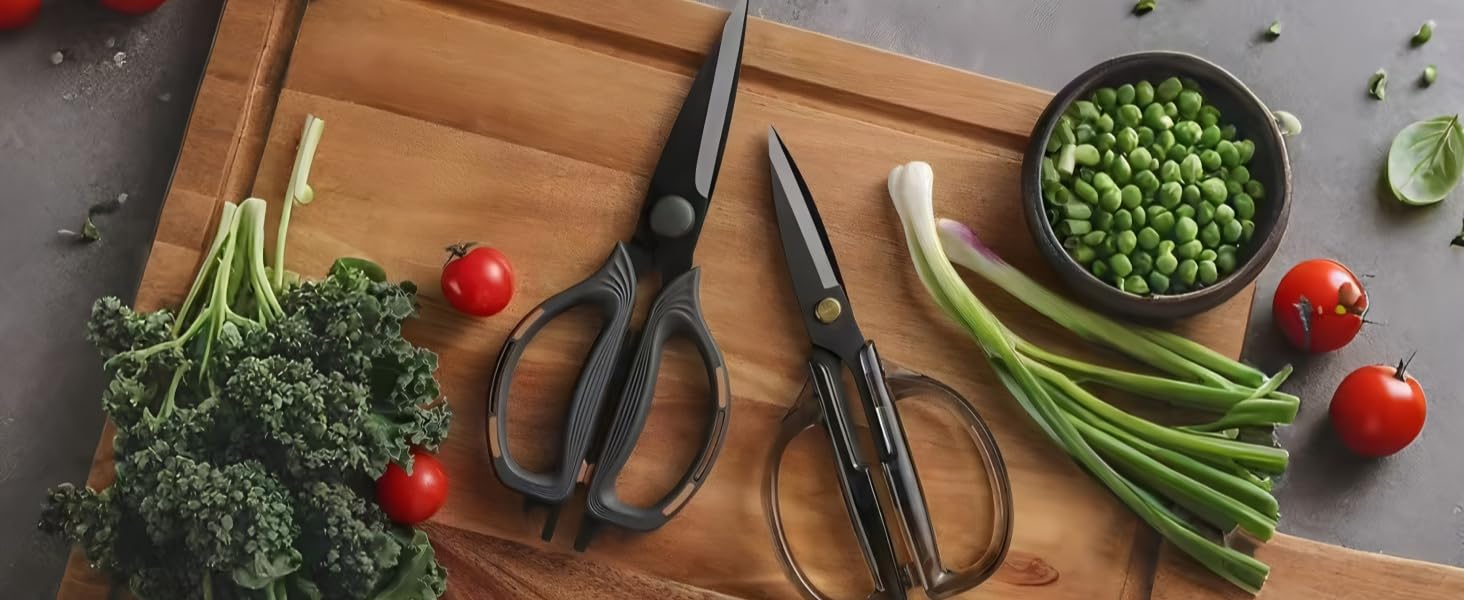 Kitchen Shears Scissors&Sharp Scissors, ARCHIKING 7.7inch Cooking Scissor-Meat and Poultry Shears, Dishwasher Safe, Acrylic Handel Scissors All Purpose Stainless Steel Utility Scissor