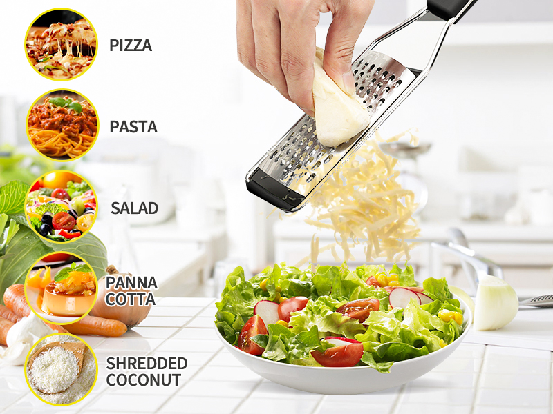 Cambom Lemon & Citrus Zester, Cheese Graters with Stainless Steel Sharp Blade for Parmesan Cheese, Ginger, Garlic, Nutmeg, Chocolate, Vegetables, Fruits, Dishwasher Safe Shredder Fine Blade