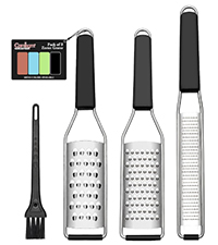 Cambom Lemon & Citrus Zester, Cheese Graters with Stainless Steel Sharp Blade for Parmesan Cheese, Ginger, Garlic, Nutmeg, Chocolate, Vegetables, Fruits, Dishwasher Safe Shredder Fine Blade