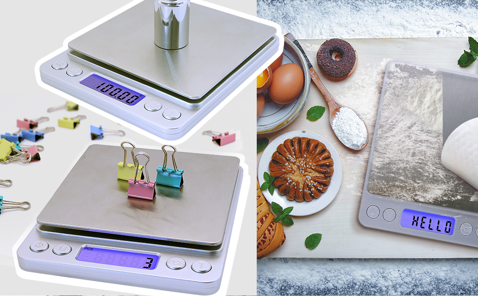 Gram Scale,Capacity 500g Accuracy 0.01g Mini Food Scales Digital Weight Grams and Oz,Small Kitchen High Precision for Espresso,Baking,Jewelry,Soap Making,Silver