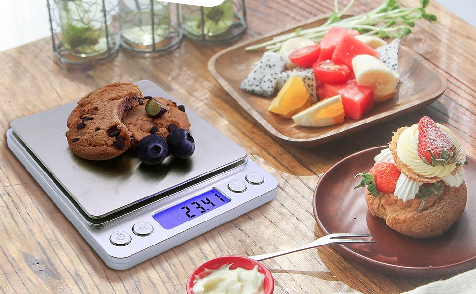 Gram Scale,Capacity 500g Accuracy 0.01g Mini Food Scales Digital Weight Grams and Oz,Small Kitchen High Precision for Espresso,Baking,Jewelry,Soap Making,Silver