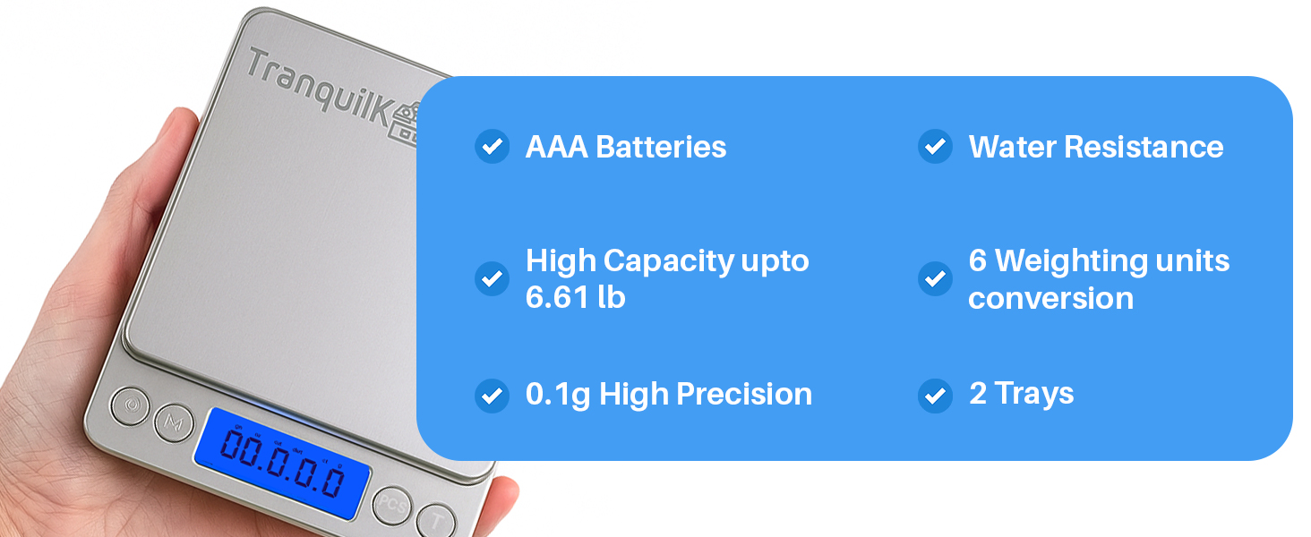 Digital Food Scale for Kitchen (0.1g-3kg)