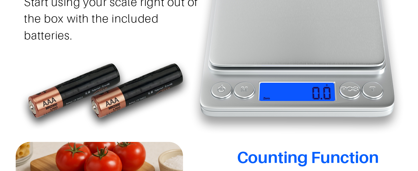 Digital Food Scale for Kitchen (0.1g-3kg)