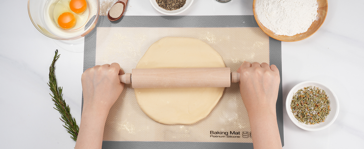 Silicone Baking Mat - Sopito Platinum Silicone - Non-Stick, Food Safe, Reusable Baking Sheet Liner, 5Pcs Set for Half Sheet Size Tray & Quarter Size Tray and 9'' Pizza pan, Grey