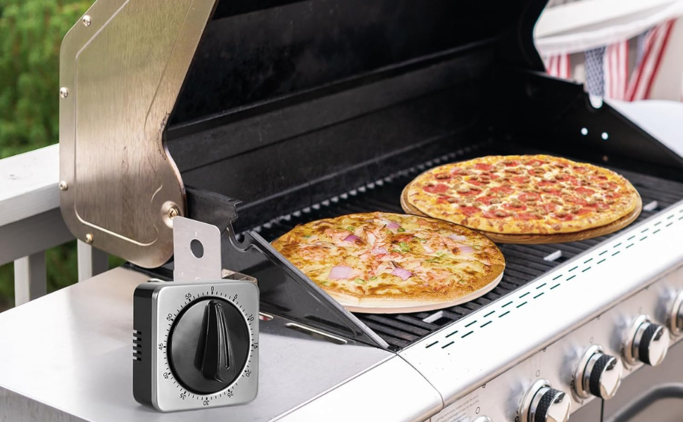 Kitchen Timers for Cooking, Chef Cooking Timer Clock with Loud Alarm,100% Mechanical Desk Timer - No Batteries Required - Magnetic Backing, Exquisite Stainless Steel Body - Countdown Reminder Magnetic