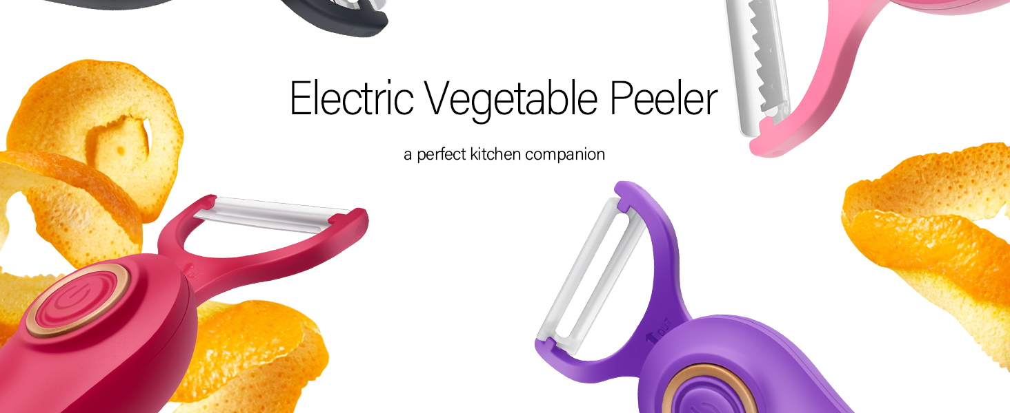 2-in-1 Electric Peeler | Auto Blade for Fruits/Vegetables | 2 Interchangeable Blades | 2*AAA | Kitchen, Travel, Camping