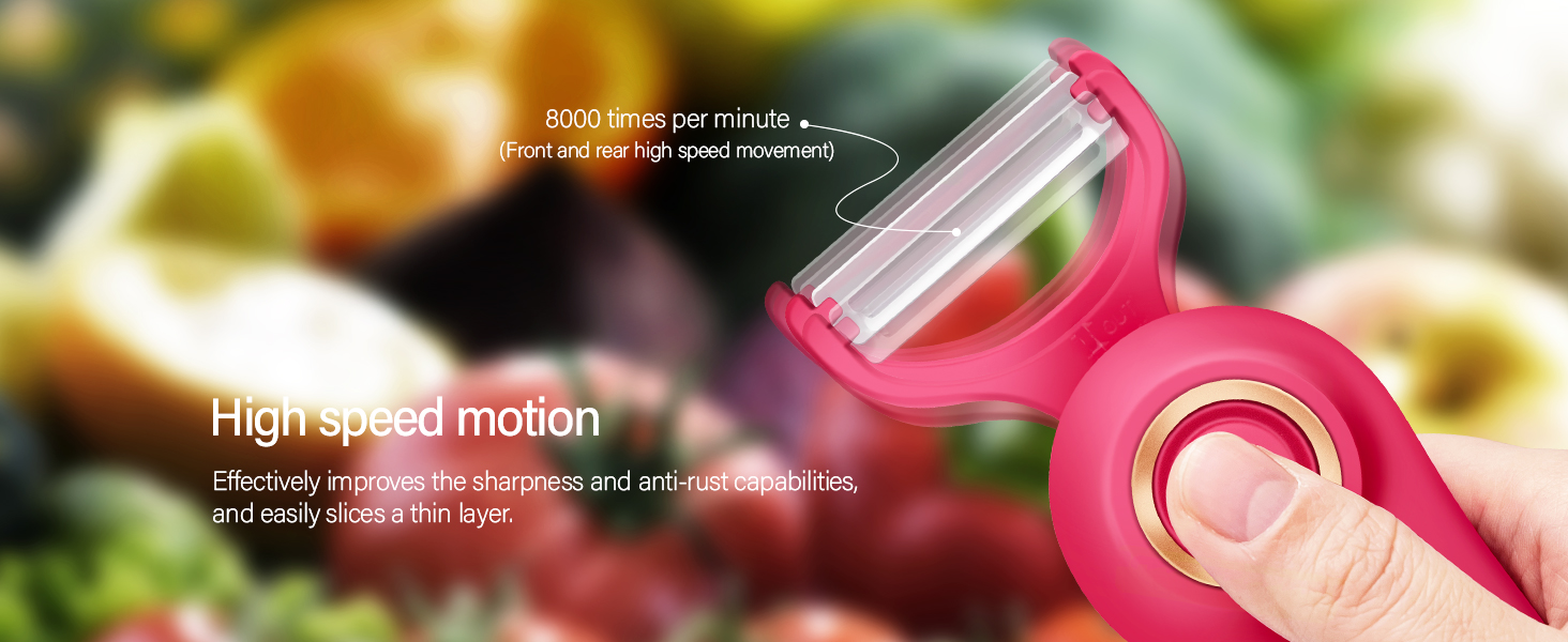 2-in-1 Electric Peeler | Auto Blade for Fruits/Vegetables | 2 Interchangeable Blades | 2*AAA | Kitchen, Travel, Camping
