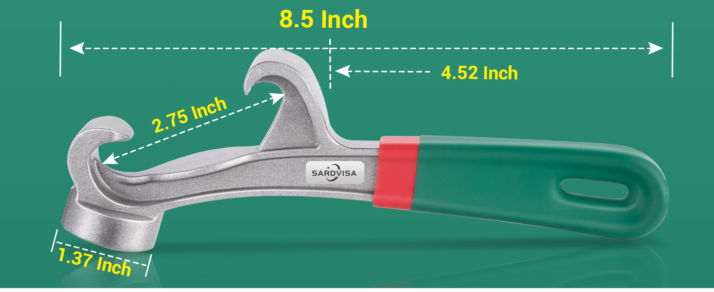 Upgraded Bucket Opener Tool 5 Gallon, 8.5 Inch Aluminum Paint Bucket Lid Opener Wrench with Non-slip Rubber Handle Grip, Metal Can Opener Lid Pail Remover Tool for Home Industrial