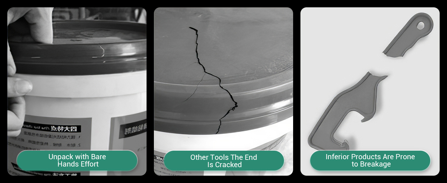 Upgraded Bucket Opener Tool 5 Gallon, 8.5 Inch Aluminum Paint Bucket Lid Opener Wrench with Non-slip Rubber Handle Grip, Metal Can Opener Lid Pail Remover Tool for Home Industrial