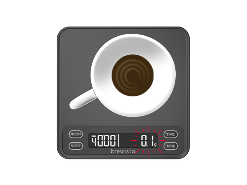 Brewista Smart Coffee Scale III with Timer, 2kg/0.1g High Precision Scale for Espresso and Pour-Over Coffee, Portable Mini Digital Kitchen Scale with Automatic Timing, Rechargeable, 5 Modes