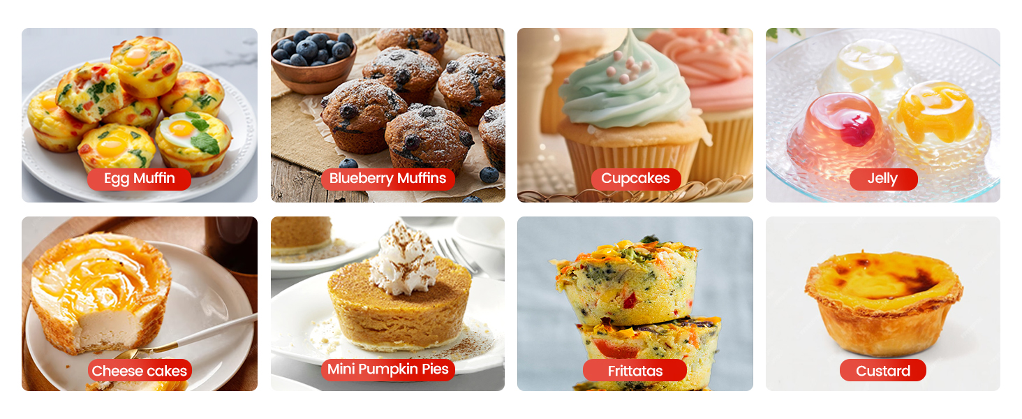 CAKETIME Mini Muffin Pan, Metal Reinforced Frame Mini Cupcake Pans 24 Cups Nonstick Muffin Silicone Molds with Handle for Baking Muffins, Cupcakes, Egg Bites 2 Pack